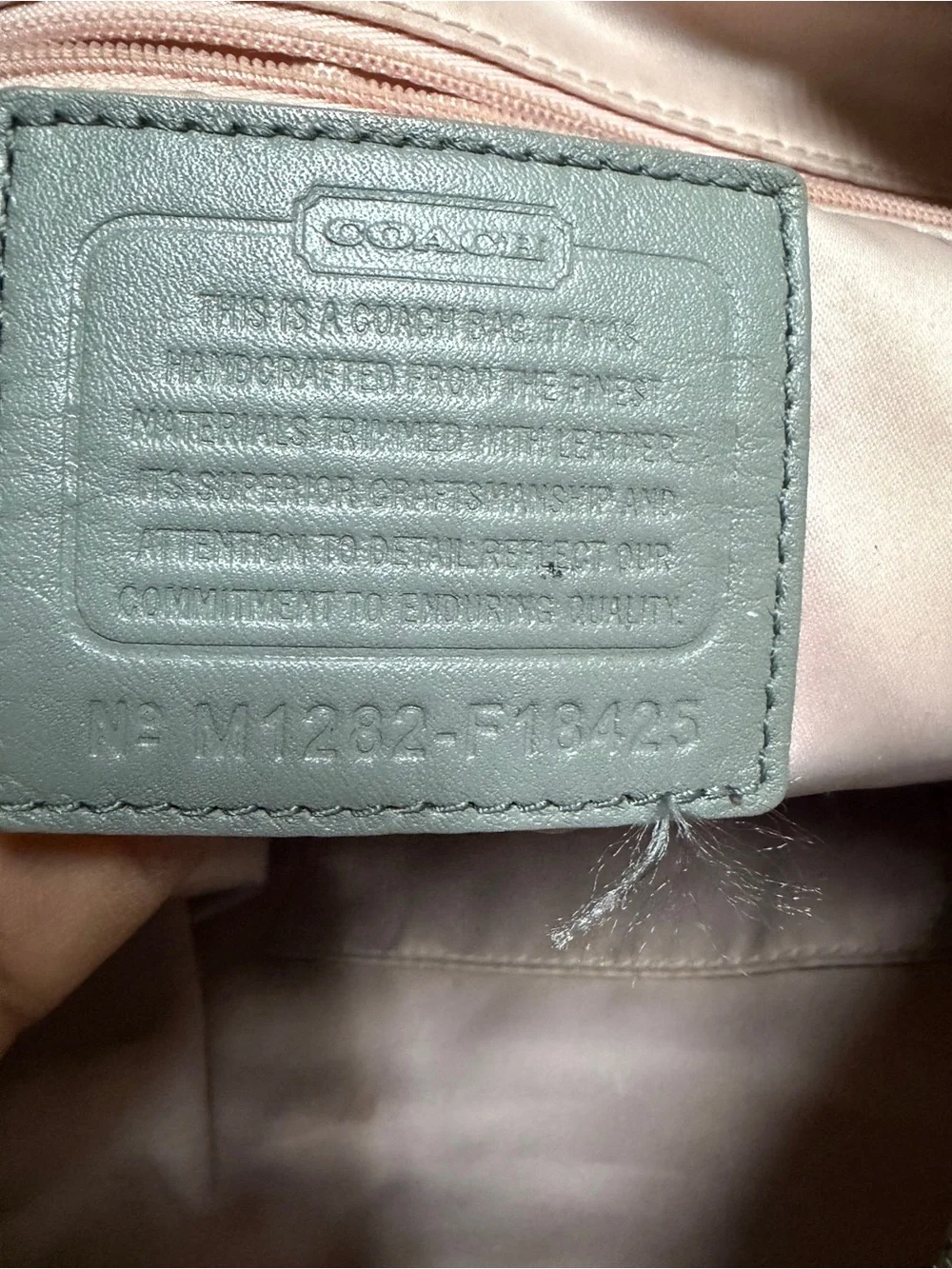 Coach Green and Gray Signature Shoulder Bag